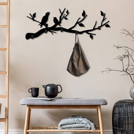 Wallity Escaped Birds Gancho metálico de pared Negro